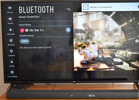 Connexion Bluetooth sur Smart TV LG