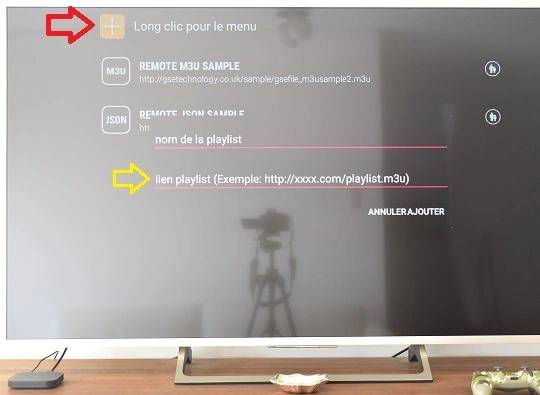 Option pour ajouter une liste IPTV sur Xiaomi Mi Box S
