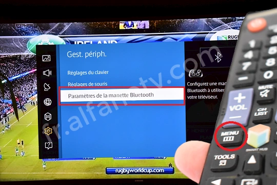 Option pour coupler une manette de jeu sur Samsung Smart TV
