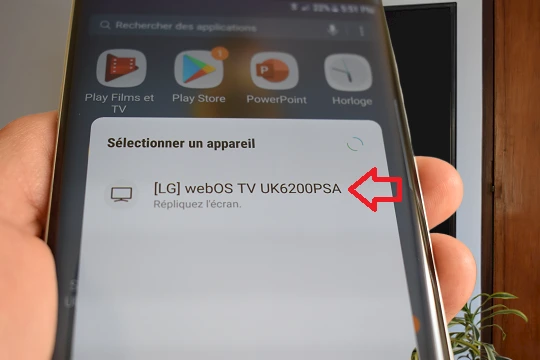 Optión pour afficher l'écran d'un smartphone Android sur la TV