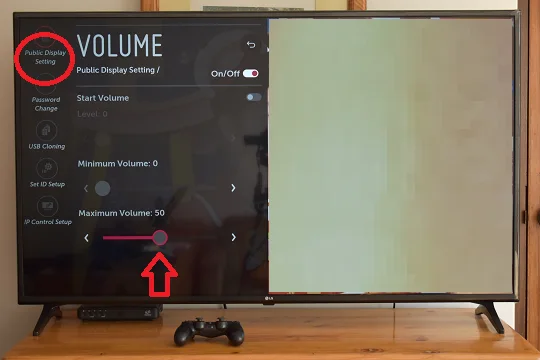 Option pour limiter le volume d'un téléviseur connecté LG