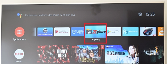 Icône d'application X-plore sur une Smart TV avec Android TV