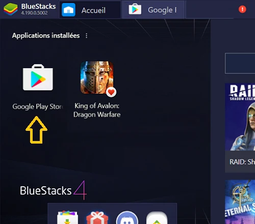 Icone Google Play Store sur BlueStacks