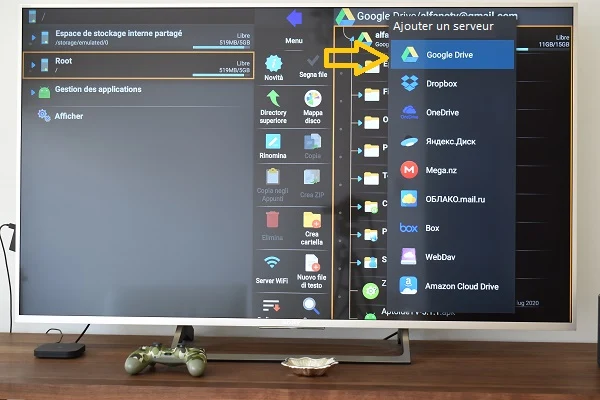 Icone pour acceder à Google drive sur smart tv 