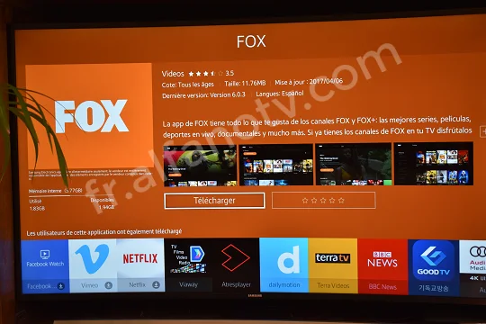 Appli Fox sur smart tv samsung