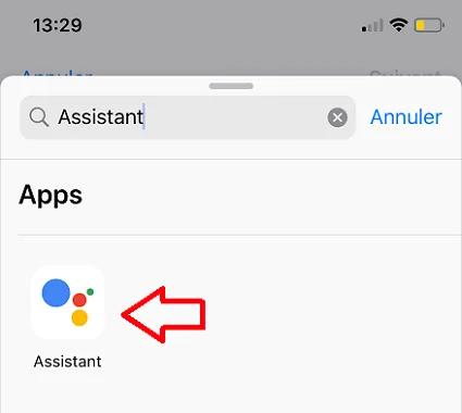 App Assistant de Google sur iPhone