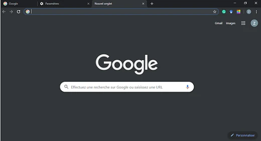 Google Chrome en mode sombre sur PC
