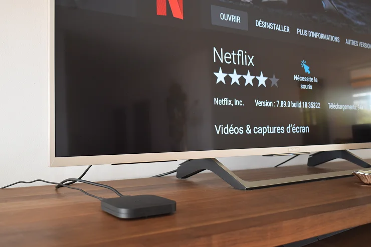 Page d'installation de Netflix sur une TV Box 