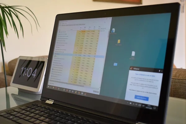 Fenêtre du Gestionnaire des tâches sur l'écran d'un ordinateur portable Windows 10