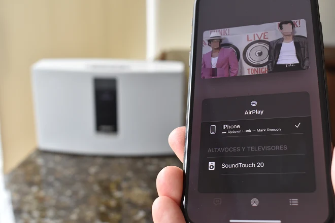 Diffusion de musique stockée sur un iPhone vers une enceinte Bose SoundTouch