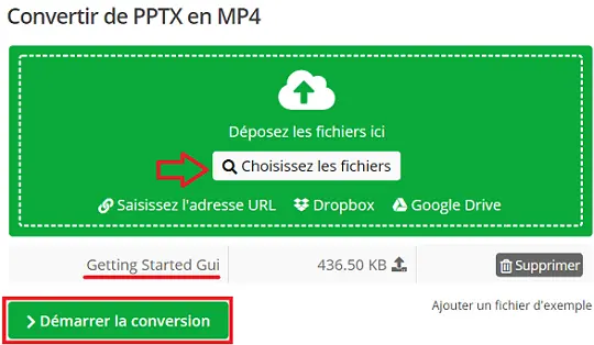Site pour convertir fichier PPT en MP4