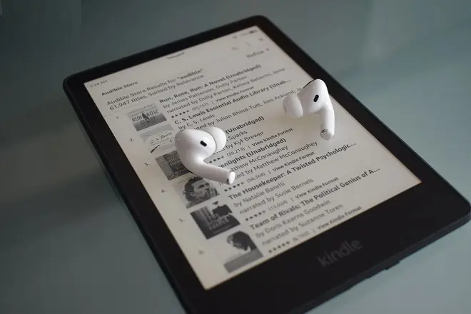 Audible et AirPods Pro sur Kindle