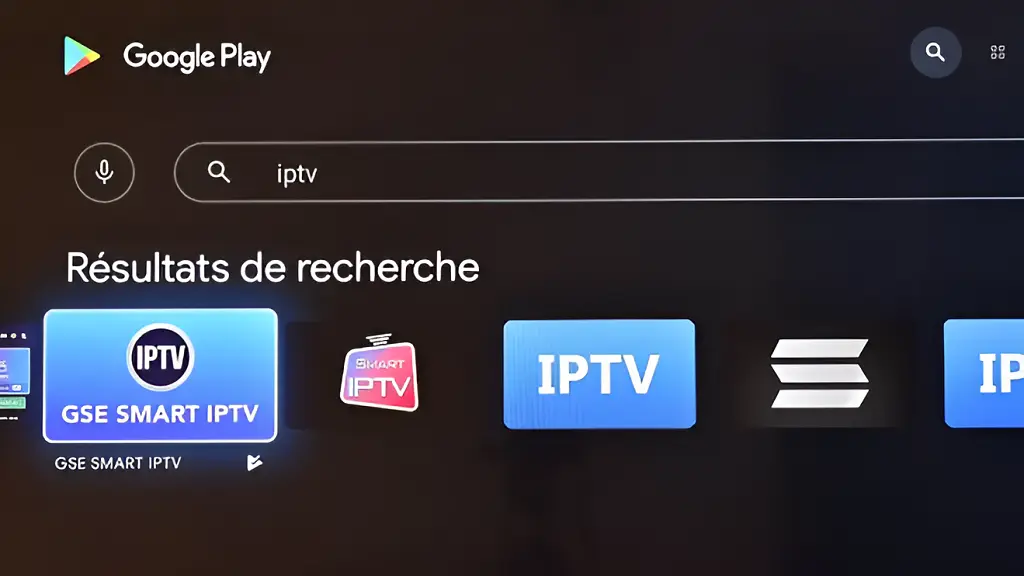 App IPTV Dans Google Play Store sur Smart TV TCL