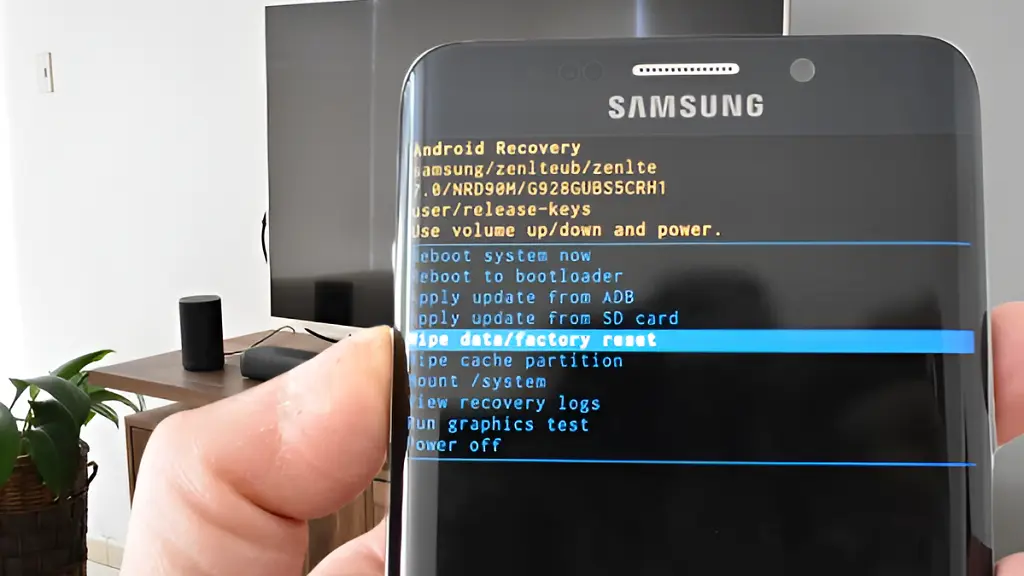 écran Android Recovery sur smartphone Samsung