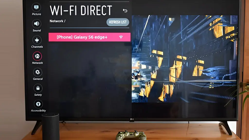 Option Wi-Fi Direct sur Smart TV LG