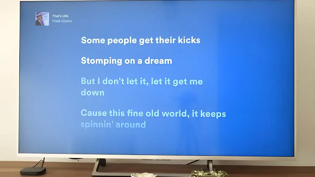 Affichage des paroles d'une chanson Spotify sur TV